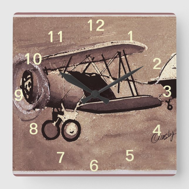 Vintage Aeroplane Wall Clock (Front)