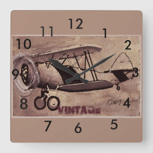 Vintage Aeroplane Wall Clock