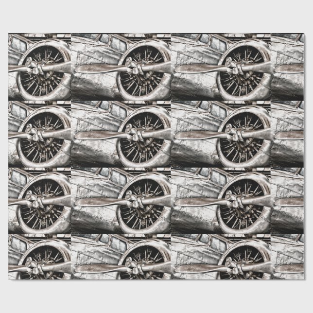 Vintage Aeroplane Wrapping Paper (Flat)