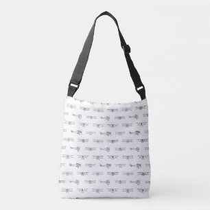 Vintage Aeroplanes Aviation Themed CUSTOM COLOR Crossbody Bag