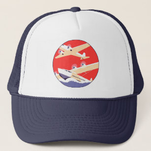 Vintage aeroplanes trucker hat