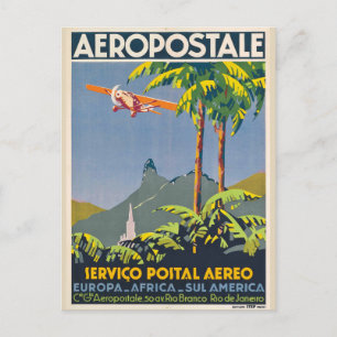 Vintage Aeropostale Travel Postcard