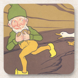 Vintage Aesop Fable Goose that Laid the Golden Egg Coaster