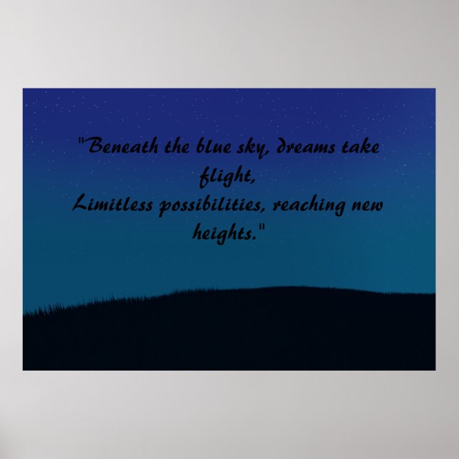 Vintage aesthetic blue landscape  poster (Front)