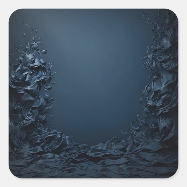 Vintage Aesthetic Dark Blue Background Design Square Sticker (Front)