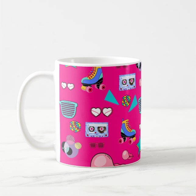 Vintage Aesthetic Pop Culture Design Coffee Mug (Left)