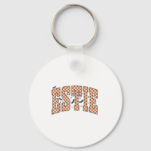 Vintage Aesthetician Chequered Halloween Estie Ski Key Ring