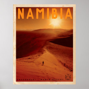 Vintage Africa Sunset travel Poster