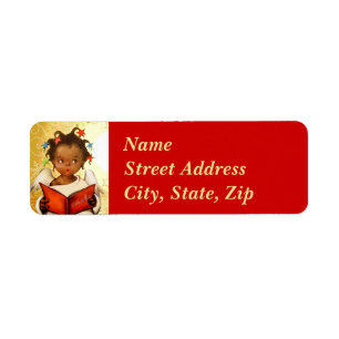 Vintage African American Angel Christmas Mailing Return Address Label