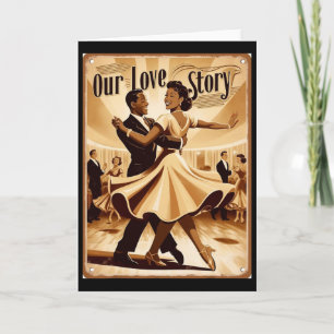 Vintage African American Couple Dancing Valentine  Card