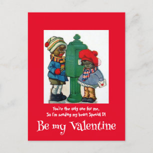 Vintage African American Send My Heart Valentine Postcard