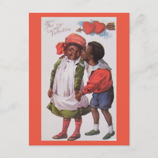 Vintage African American Valentine Postcard (Front)