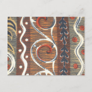 Vintage African Motif Art Print Postcard