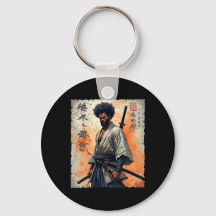 Vintage African Samurai Afro American Bushido Warr Key Ring