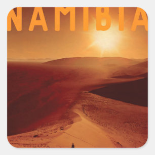 Vintage African Sunset Square Sticker