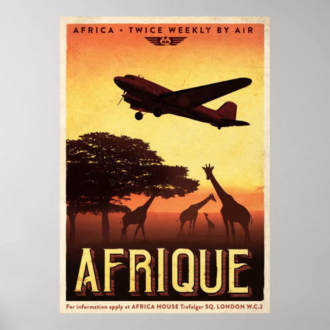 Vintage AFRIQUE Travel Poster (Front)