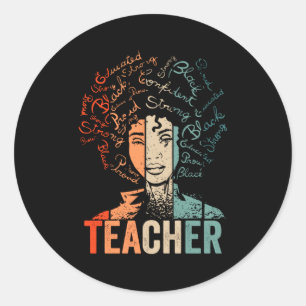 Vintage Afro Black History Month African American Classic Round Sticker