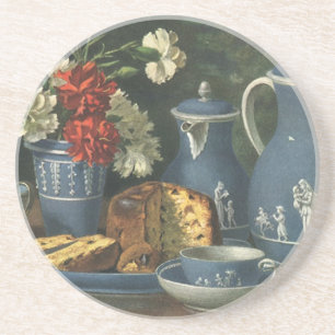 Vintage Afternoon Coffee, Cake, Tea and Flowers Coaster