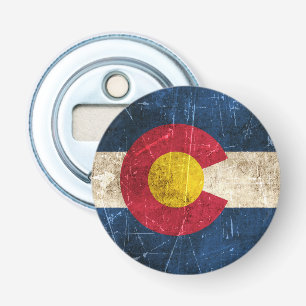 Vintage Aged and Scratched Flag of Colorado Bottle Opener