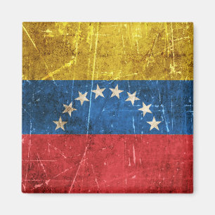 Vintage Aged and Scratched Flag of Venezuela Magnet