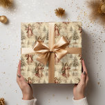 Vintage Aged Angle Christmas Pattern Wrapping Paper<br><div class="desc">This design may be personalised by choosing the Edit Design option. You may also transfer onto other items. Contact me at colorflowcreations@gmail.com or use the chat option at the top of the page if you wish to have this design on another product or need assistance with this design. I am...</div>