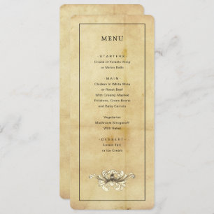 Vintage Aged Distress Style Menu Invitation