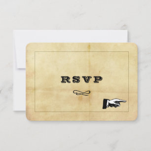 Vintage Aged Distress Style RSVP Card