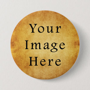 Vintage Aged Harvest Gold Parchment Paper Blank 7.5 Cm Round Badge