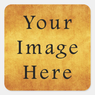 Vintage Aged Harvest Gold Parchment Paper Blank Square Sticker
