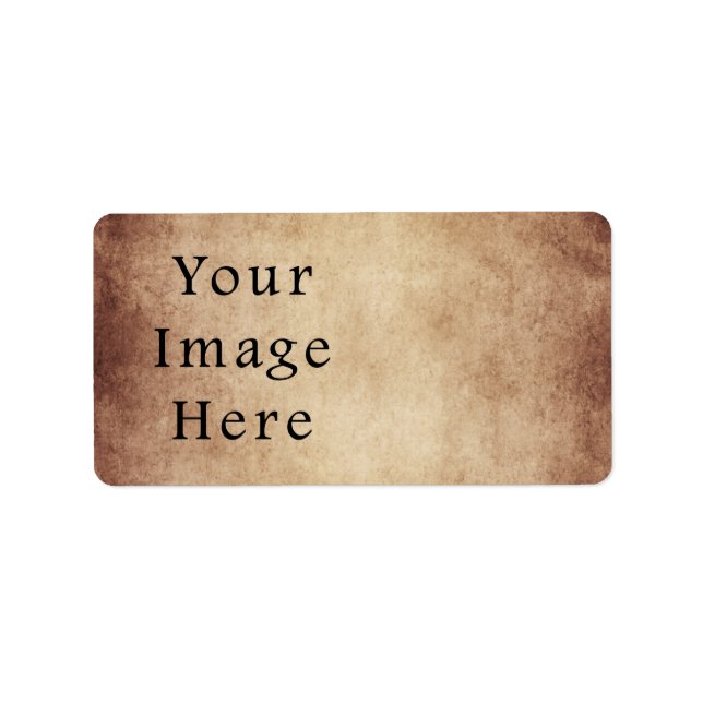 Vintage Aged Light Dark Brown Parchment Paper Label (Front)