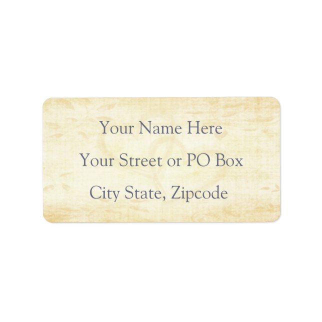 Vintage Aged Paper Wedding Label (Front)