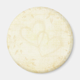 Vintage Aged Paper Wedding Magnet