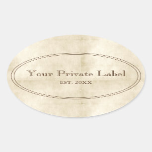 Vintage Aged Parchment Your Private Label Oval