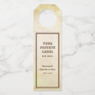Vintage Aged Parchment Your Private Label Wine Bottle Tag