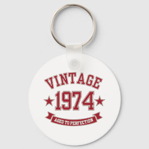 Vintage Aged to Perfection 1974 Key Ring
