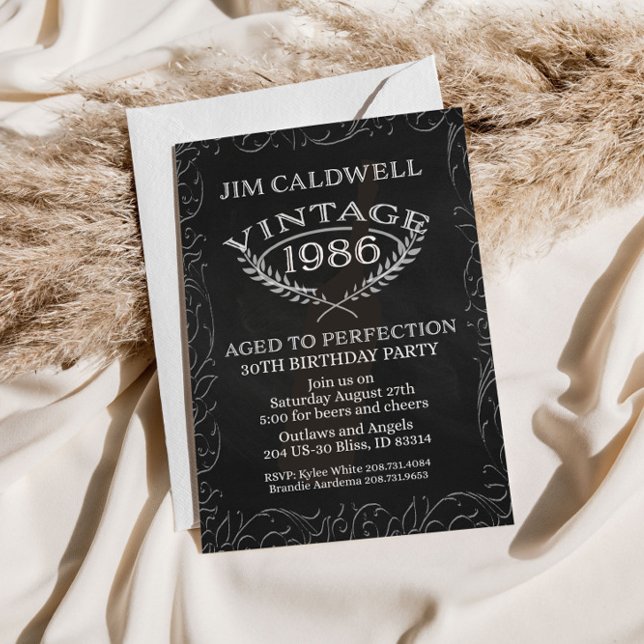 Vintage Aged to Perfection Invitation (Creator Uploaded)