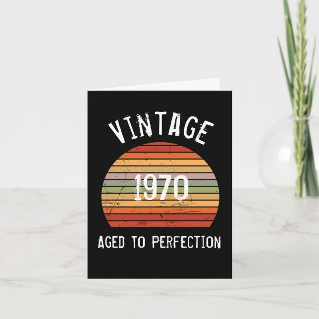 Vintage Aged To Perfection Retro Sun Birthday Card (Front)