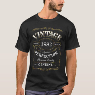 Vintage Aged To Perfection Whiskey Themed Birthday T-Shirt