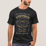 Vintage Aged To Perfection Whiskey Themed Birthday T-Shirt<br><div class="desc">Inspired by classic whiskey label,  this gold,  black and white fun vintage aged to perfection adult birthday gift is great for any age birthday celebration,  or other occasions. Custom it with  your own text.</div>