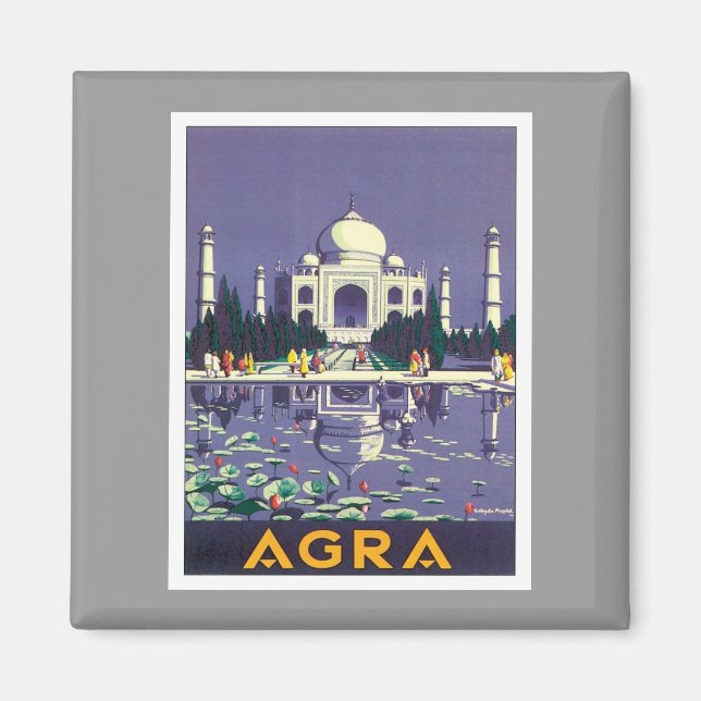 Vintage Agra Taj Mahal India Magnet (Front)