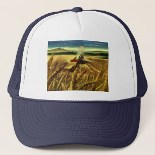 Vintage Agricultural Farm Business, Wheat Farming Trucker Hat