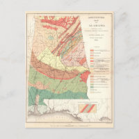 Vintage Agricultural Map of Alabama (1882)