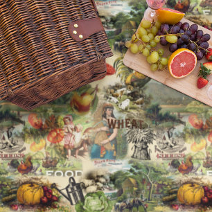 Vintage Agriculture Fleece Blanket