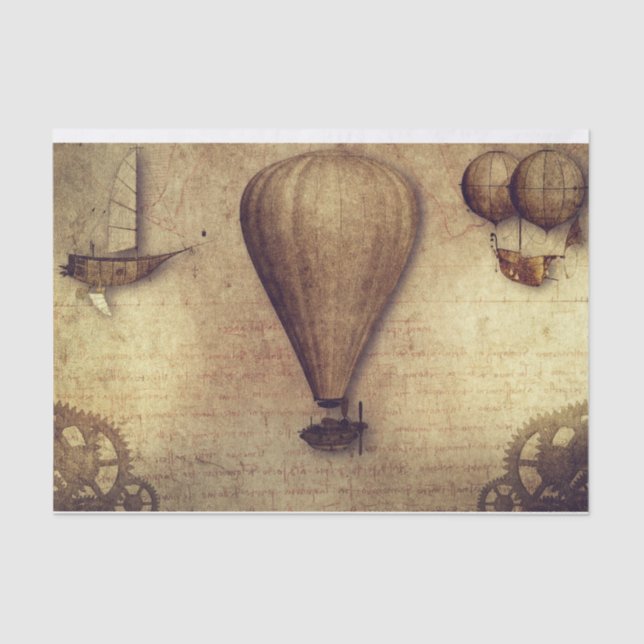 Vintage Air Balloon Tissue Paper (Front)