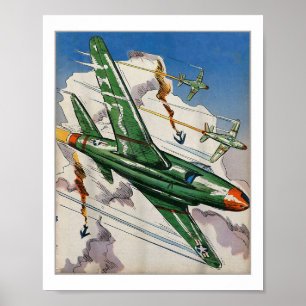 Vintage Air Force Us Jet Fighter Usa War Aviation  Poster