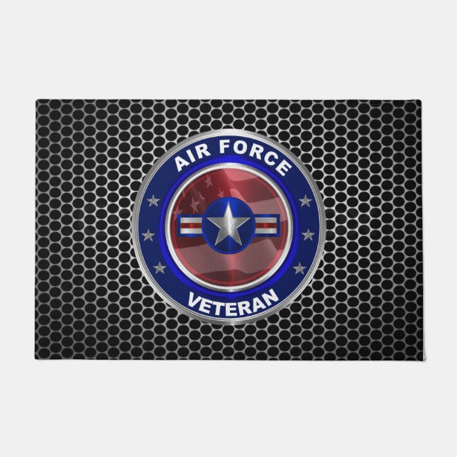 Vintage Air Force Veteran  Doormat (Front)