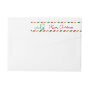 Vintage Air Mail Glitter Christmas Wrap Around Label