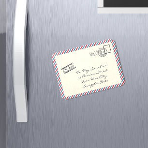 Vintage Air Mail Postcard Magnet