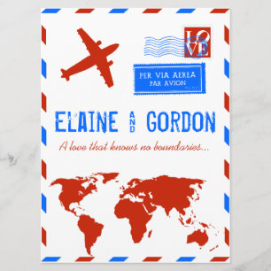Vintage Air Mail Wedding Invitation