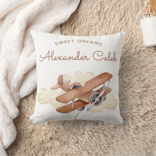 Vintage Aircraft Biplane Boy's Birthday Napkins Cushion